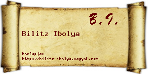 Bilitz Ibolya névjegykártya