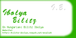 ibolya bilitz business card